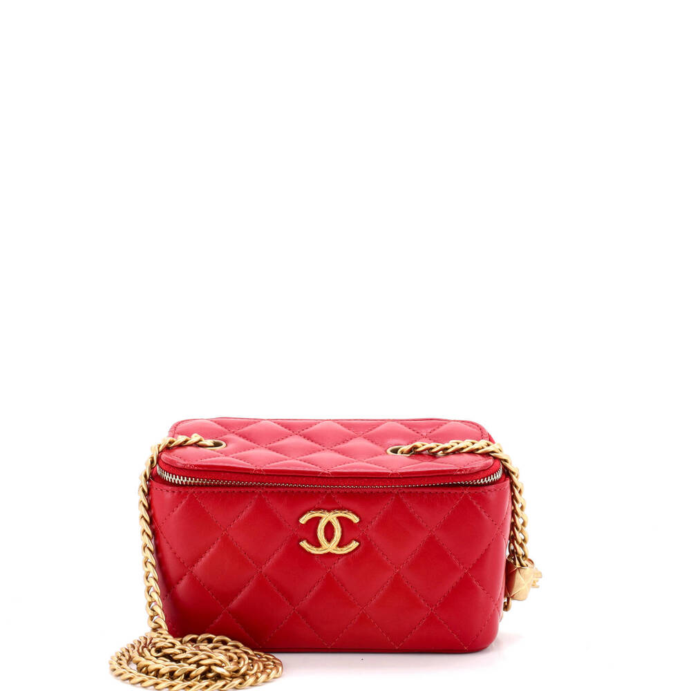 Chanel Small All Slide Long Vanity Case with Chain Quilted Lambskin